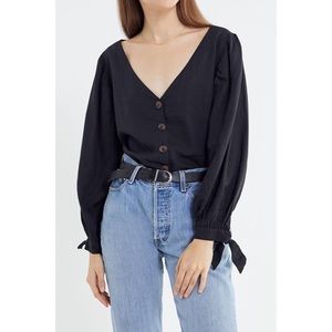 Urban Outfitters linen puff sleeve top ASOS Zara